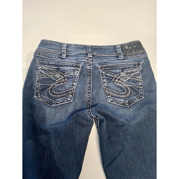 Silver Suki Surplus Jeans Womens 30 Blue Stretch Bootcut Lo Rise Western - Picture 3 of 6